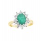 Pre Owned 18ct Emerald and Diamond Cluster Ring ZA818